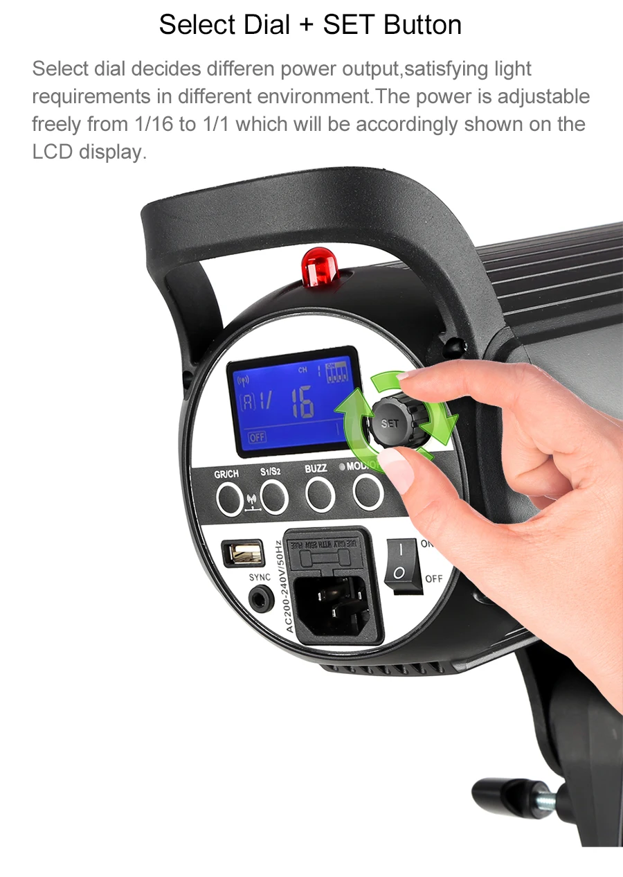 Kit 2 Luci Flash Studio Godox SK400II 400Ws + 2 Supporti - Sistema Wireless 2.4G, Regno Unito