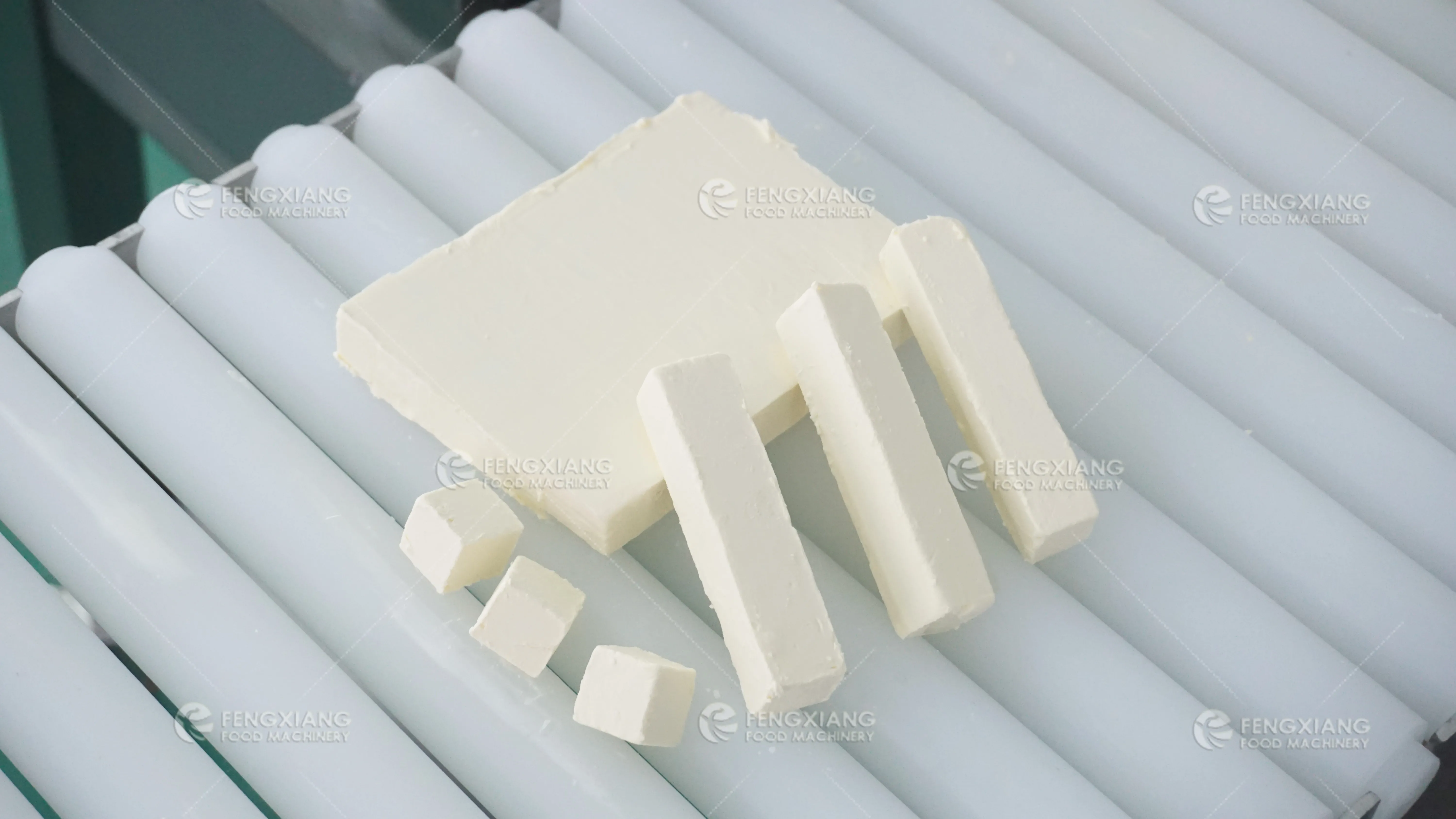 Pneumatic Cheese Dices Slices Cutting Chopper Air Compressor Cheese Stripping Slicing Machine