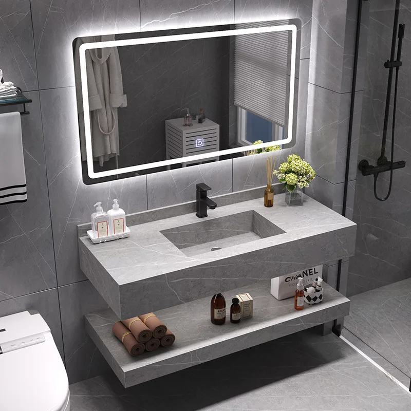 Modern Design Solid Surface White Artificial Sintered Stone Bathroom Basin Wash Hand Basin Countertop