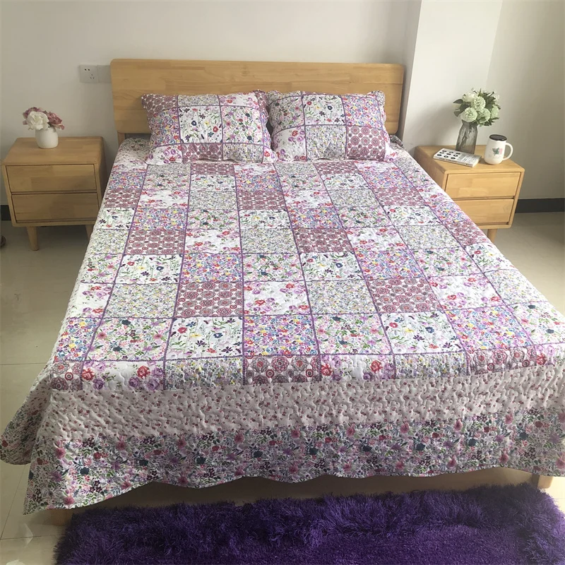 Copriletto Trapuntato Trapunta Bianco 3 Pezzi 100% Cotone Morbido - Foto 5