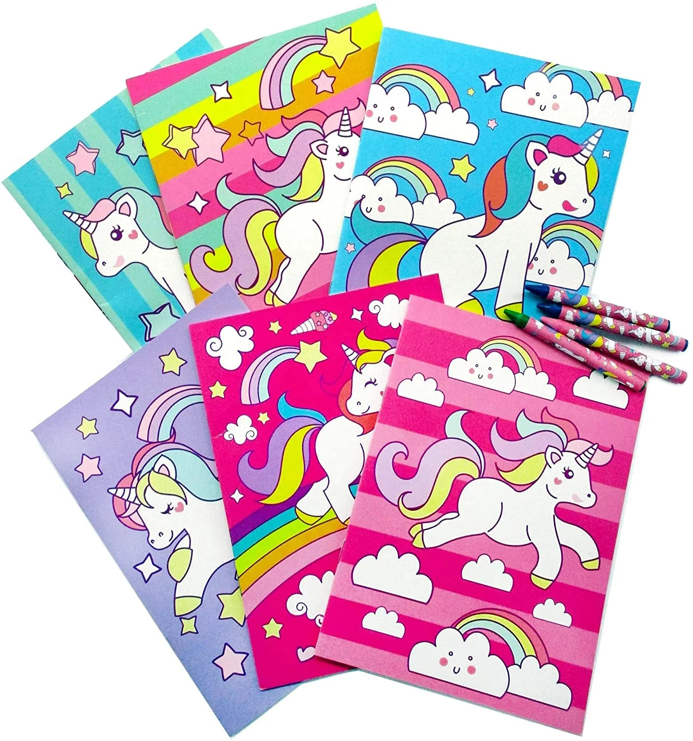 Llibres de colorir de unicornis amb llapis de colors, per omplir bosses de favors de festa, accessoris per a festes, premis i recompenses, joc d'estació per a nens i escoles