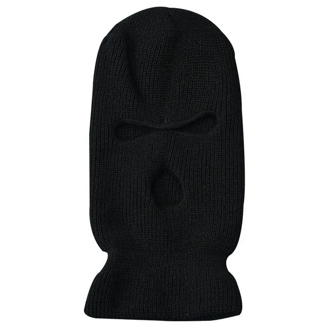 Knitted Full Face Cover 3-hole Embroidery Logo Ski Mask Winter Cap For ...