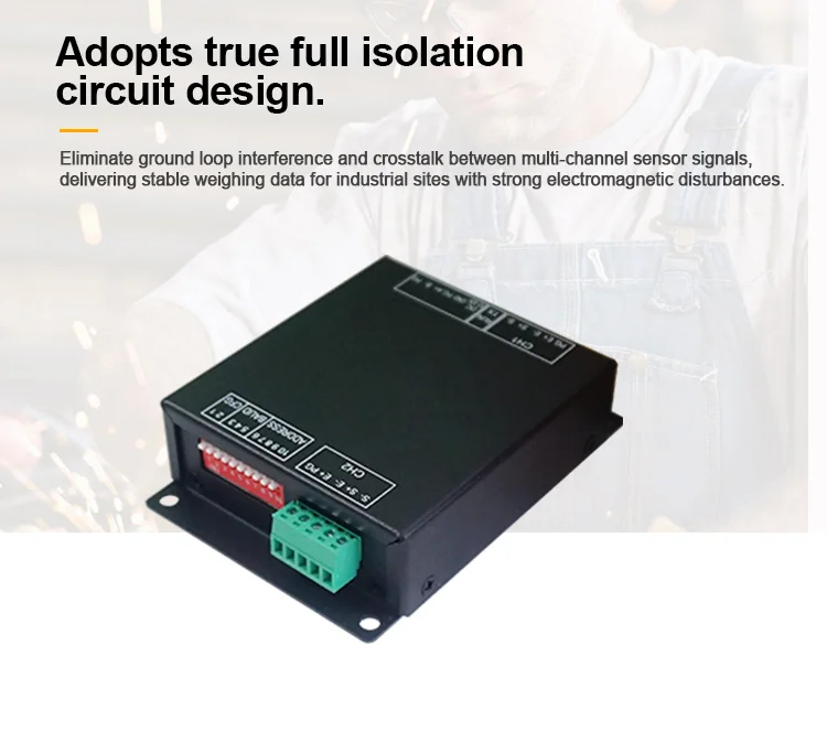 product huaqingjun 2 channel rs485 fully isolated weighing module high precision digital weighing transmitter for smart factory-12
