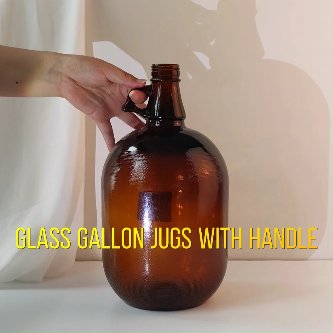 1ガロン4L128オンス琥珀色のガラスビールジャググローラー64