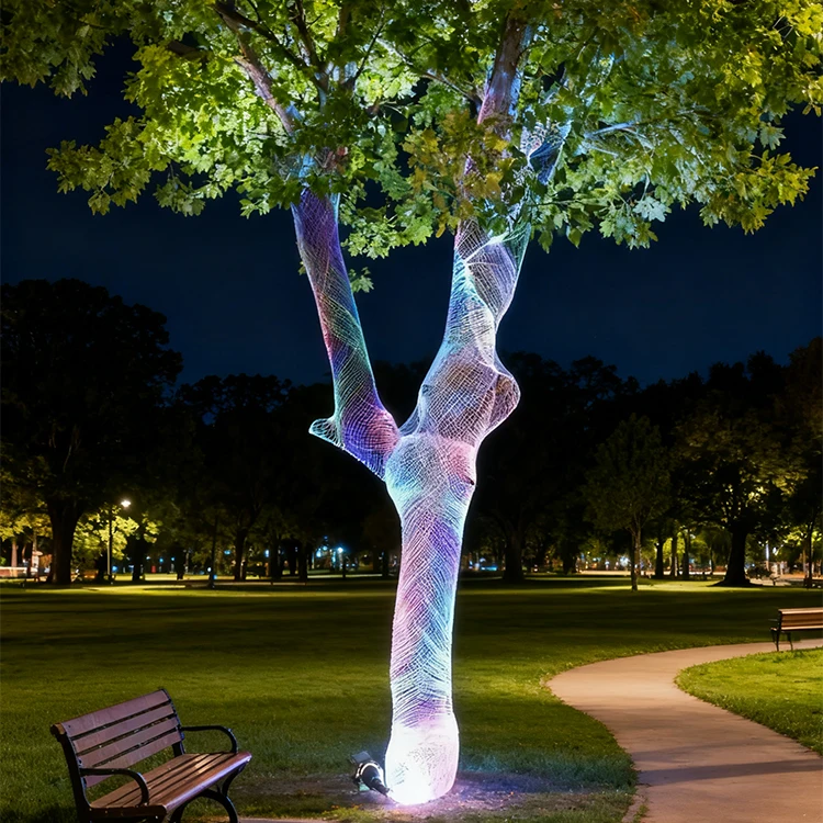 Outdoor Waterproof LED Fiber Optic Tree Lamp - RGB Decorative