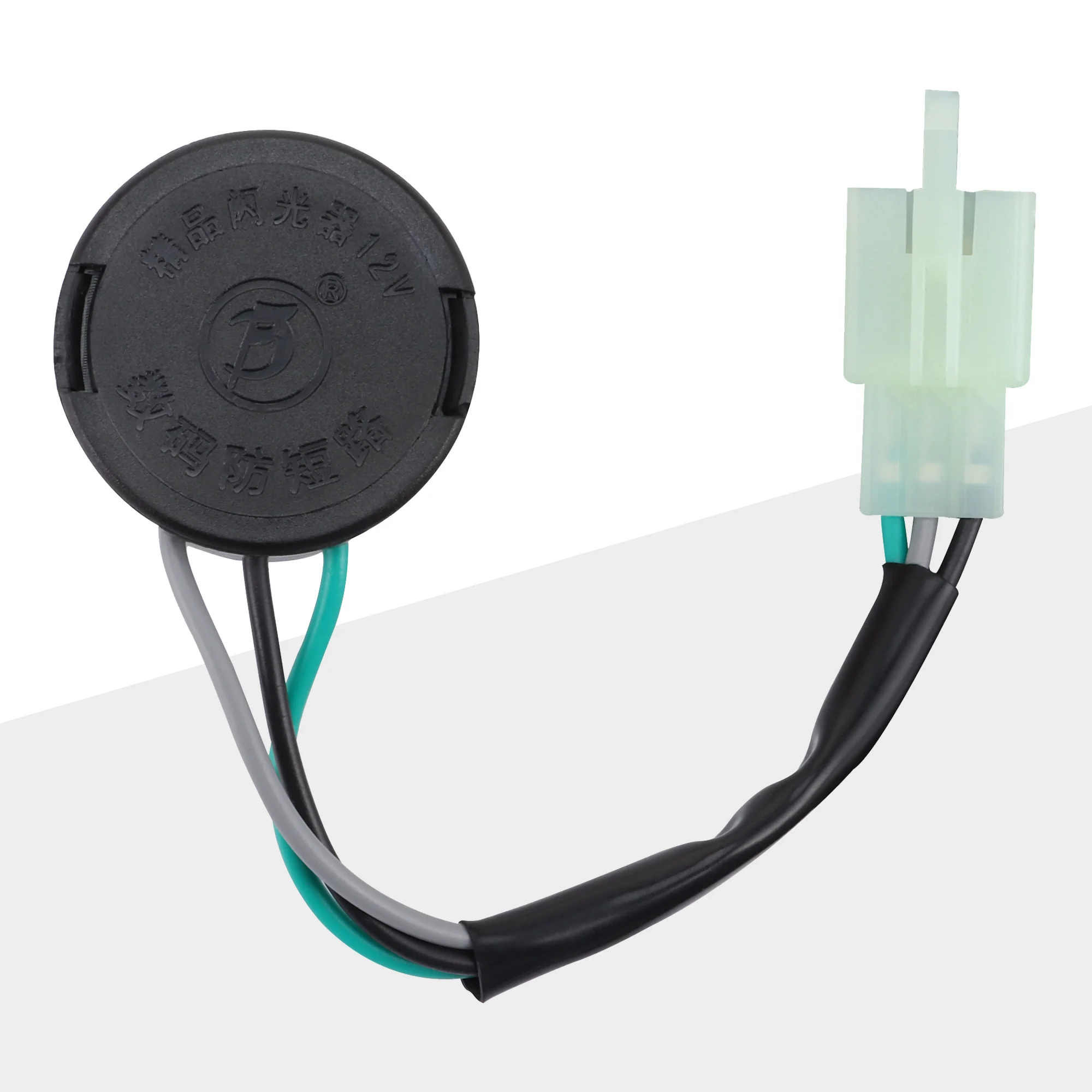 GOOFIT Motorcycle Turn Signal Electronic Flasher Relay 12V 3 Pins With Buzzer for ATV Dirt Bike Go Kart Scooter