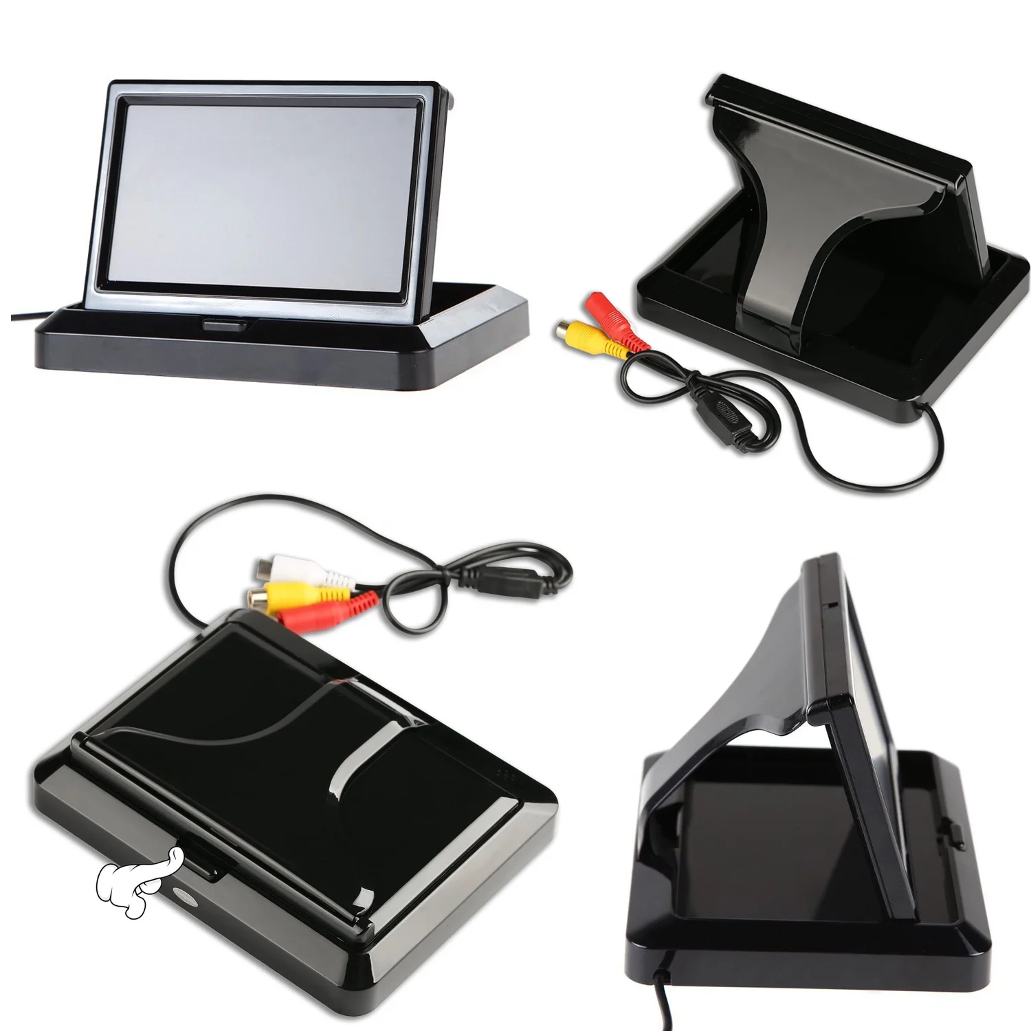 IPoster 5" Touch Screen Foldable Car Rear View Monitor for 12V Car