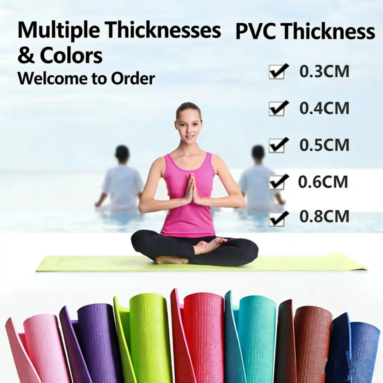 Customized Pattern PVC Yoga Mat-Shock-Absorbing Fitness Training Mat for Women’s Sports Thickened & Anti-Slip Comfort preview 3