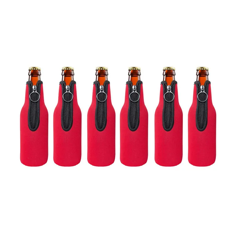 Пустые однотонные неопреновые водонепроницаемые изолированные рукава для бутылок 330 мл, держатели для бутылок, охладители