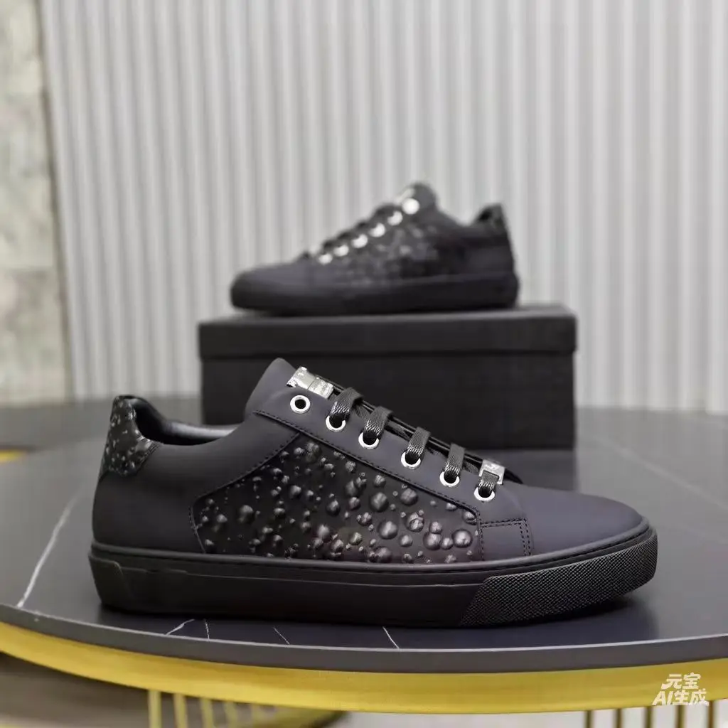 Spring New Light Luxury Versatile White Shoes, Leather Casual Shoes, Flat Shoes, Men's Board Shoes