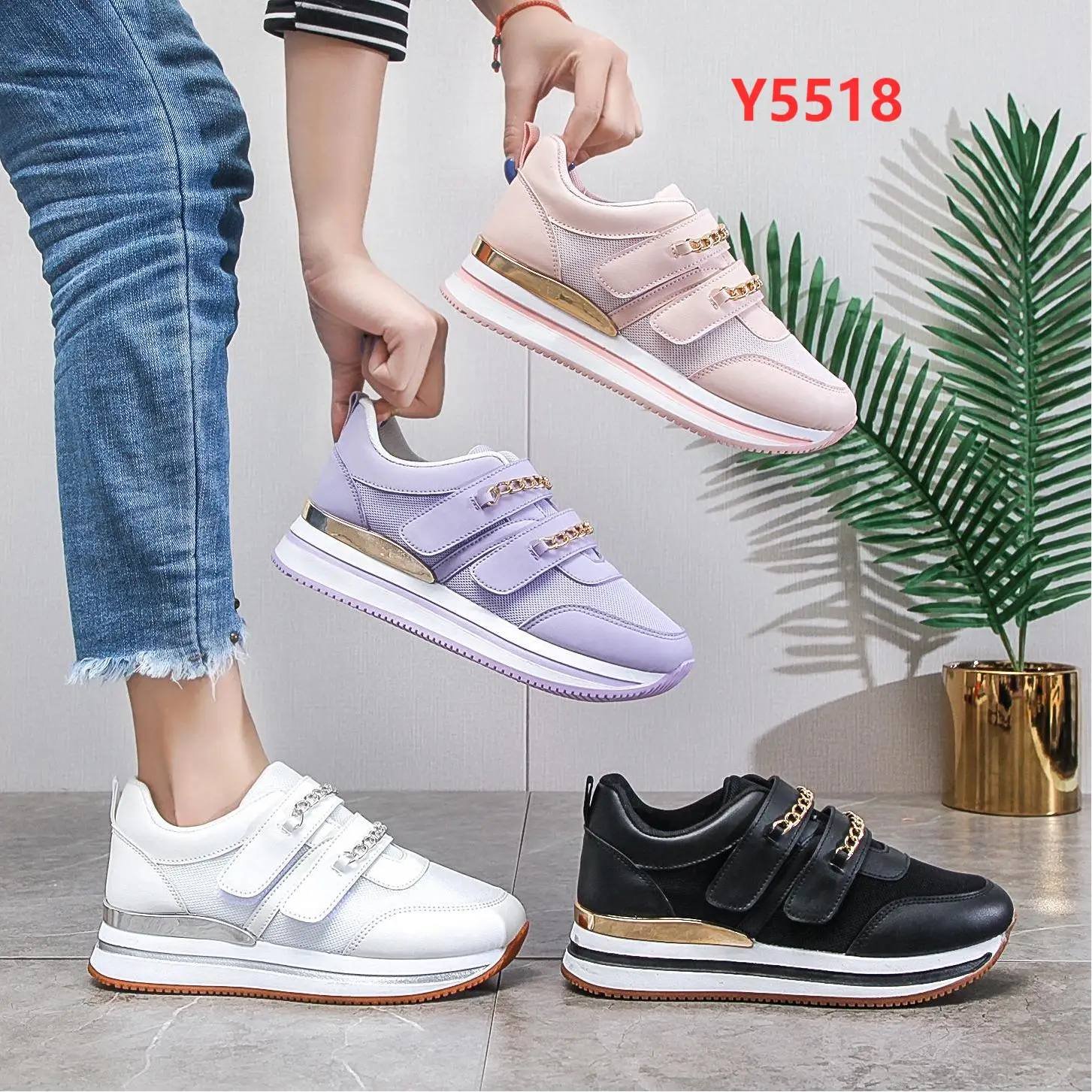 Fashion walking shoes Running Sneakers New Arrivals Girls Lace Up Suede Fashion Casual shoes