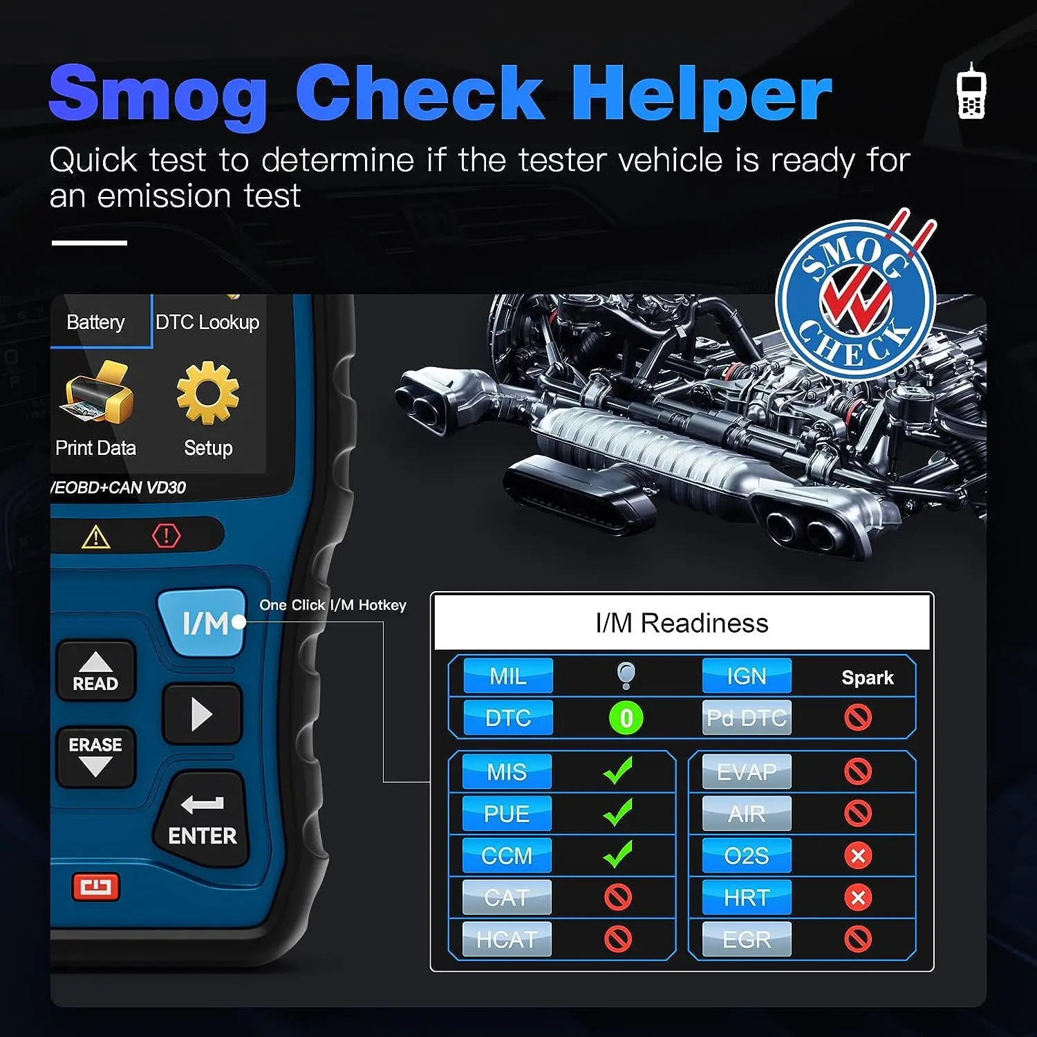 VDIAGTOOL VD30 OBD2 Scanner Automotive Code Reader Engine Check Diagnostic Scan Tool OBDII EOBD Scan Tool DTC Lookup