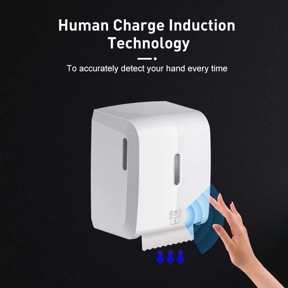 Kitchen Bathroom Battery Operated USB Automatic Auto Cut Sensor Toilet Tissue Jumbo Roll Paper Towel Dispenser