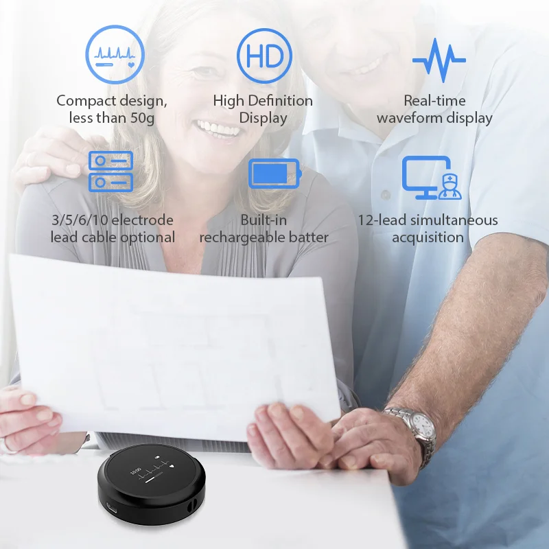 Lepu Advanced Mini Design Ecg Holter Monitor 12 Channels Handheld Ecg 3 Day Heart Monitor