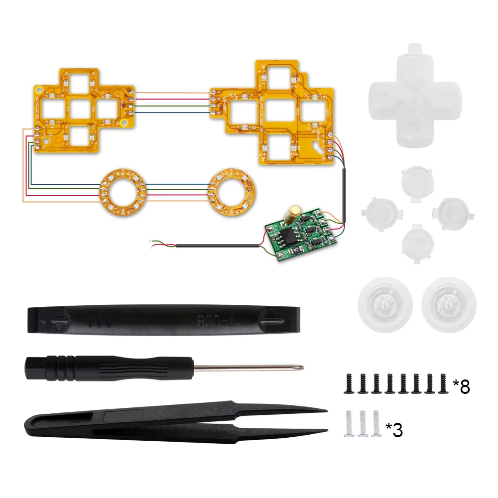 Laudtec LX322 Controlador inalámbrico placa luminosa con tecla cruz pequeña botón con tapa de joystick Para PS5  