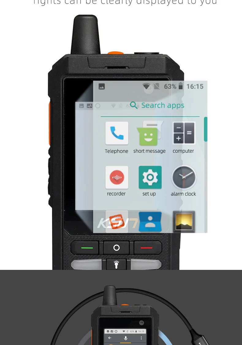 KSUN ZL20 GPS Wifi BT Android 4G LTE 3G GSM POC Radio