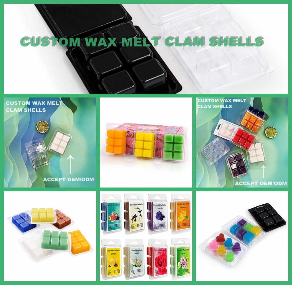 Stock Making Candle Waxmelt Mould Custom Plastic Clamshell Wax Melt
