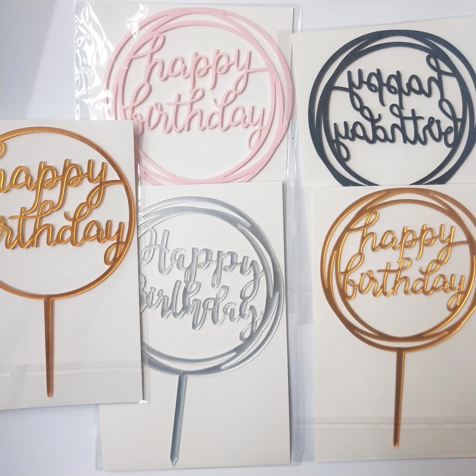 
1St Happy Birthday Party Decorations Acrylic Cupcake Topper 
