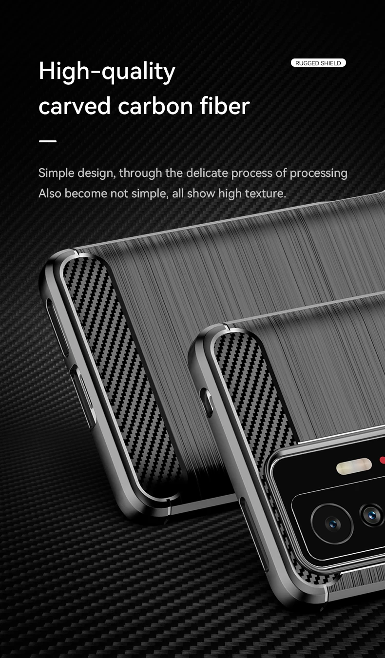 Carbon Fiber Shockproof Soft Tpu Back Cover Mobile Phone Case For