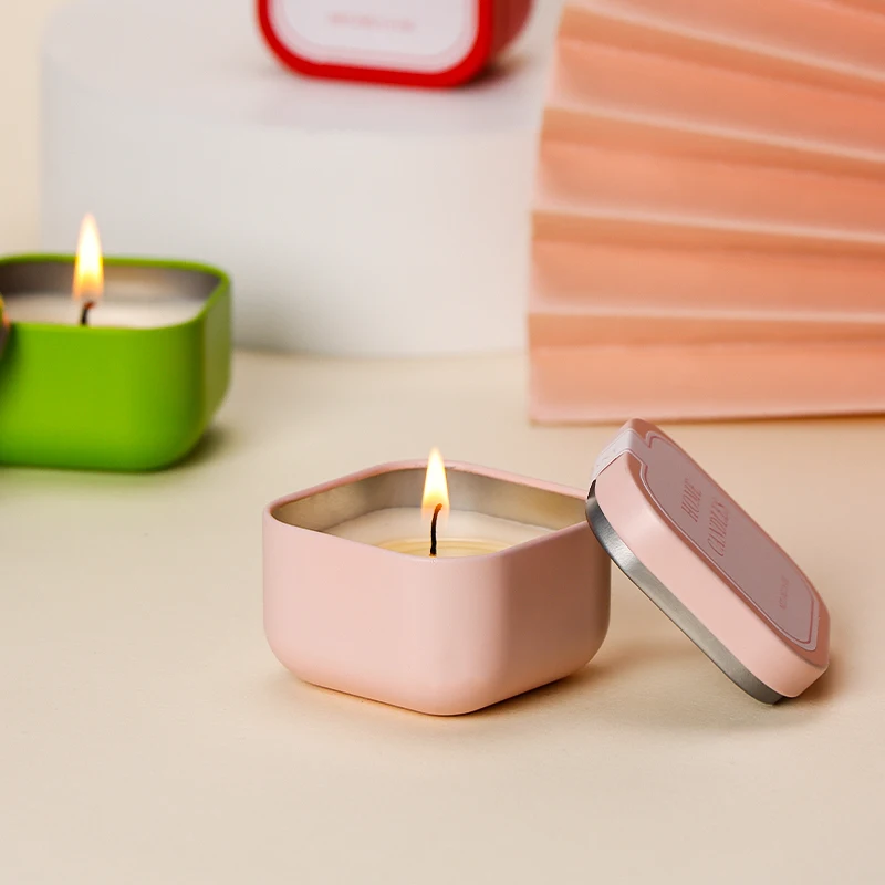 Mini Tin Box square New Style Mini Candle Tins Packaging Tea Tin Can for 10g Volume Metal Box
