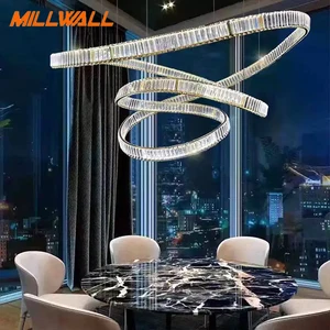Minimalist Design Style Hanging Light Fixture Long Chandeliers for Bedroom Living Room Dining Room