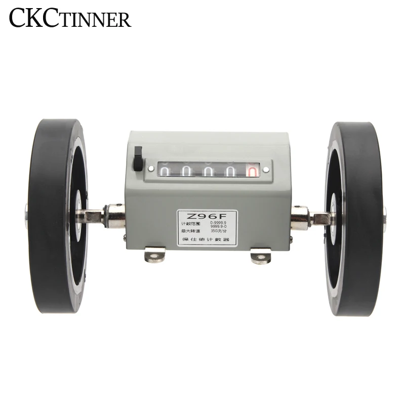 Z96-F Meter Counter Mechanical Length Distance Double Rolling Wheel 0-9999.9 Mechanically Driven Recorder/Measuring Length