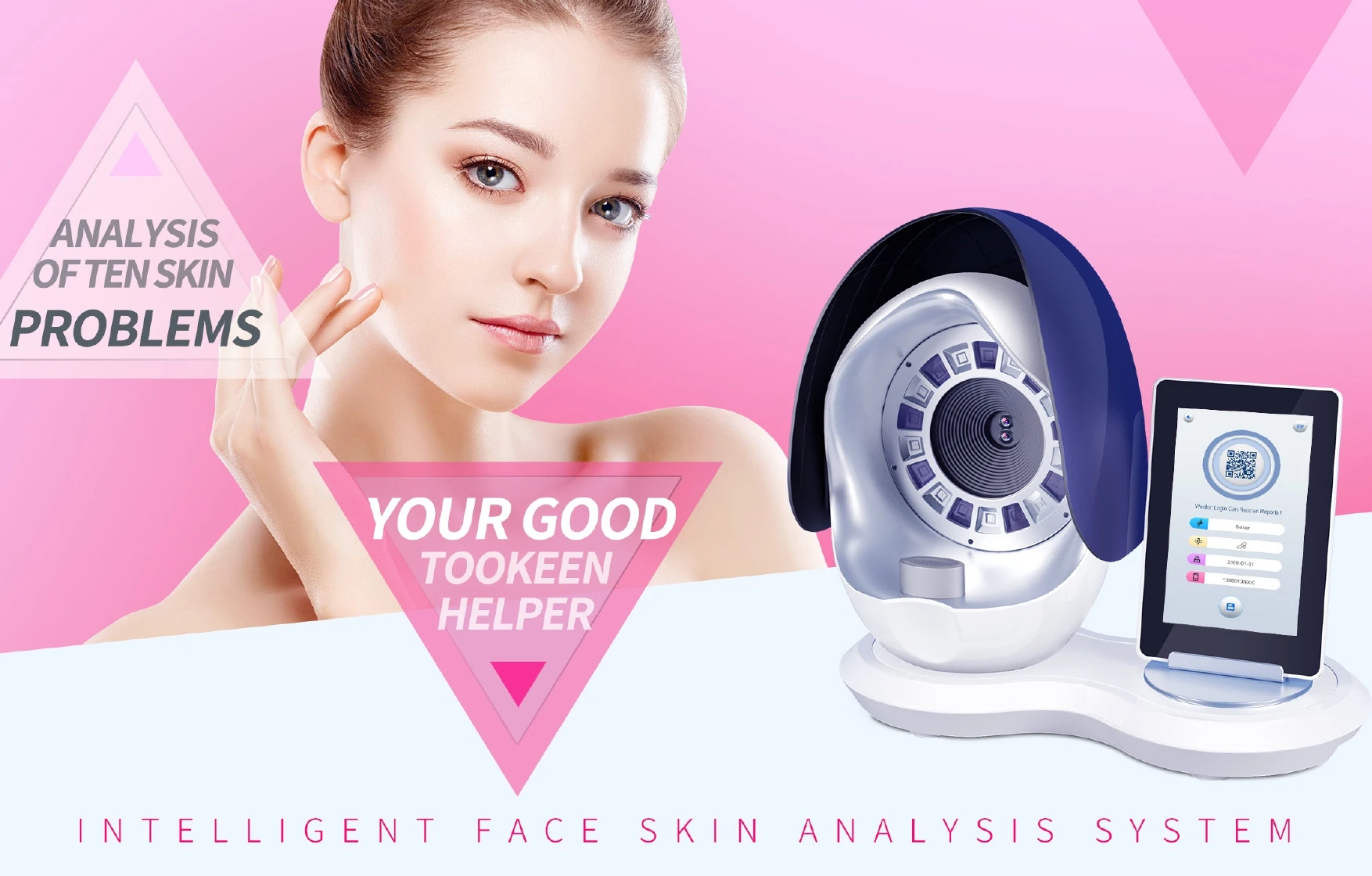 3D Intelligent Digital Skin Analyzer with 1200 Pixels Facial Skin Analyzer