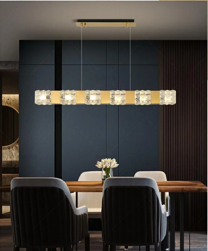 Light luxury circle brass special glass pendant Chandeliers modern living room round pendant light