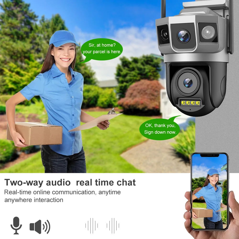 V380PRO IP Camera WIFI Security Network Camera 10X Zoom 2k HD PTZ Outdoor Home Surveillance Cam CCTV Full Color Night Vision