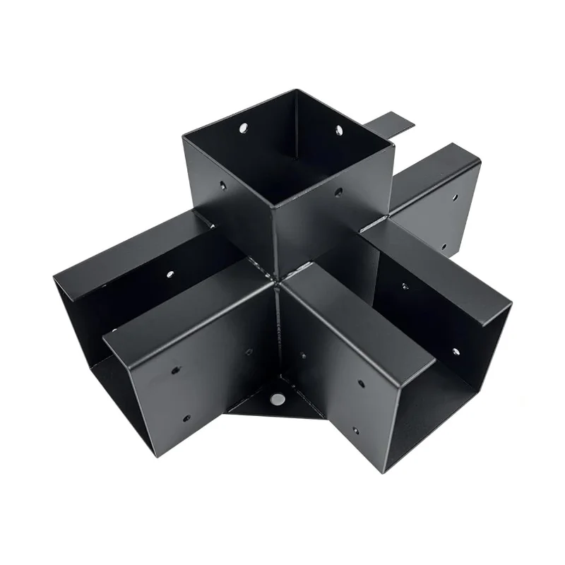 4x4 деревянное ограждение якорное основание 3-сторонний угловой кронштейн под 90 ° треугольная конструкция Пергола комплект беседки патио прочная металлическая сталь