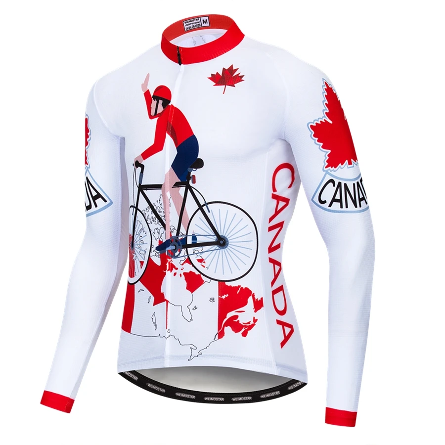 Mtb Canada Long Sleeve Mountain Bike Bicycle Clothes Men Biking Apparel Mens Cycling Jersey Maillot Cyclisme Homme