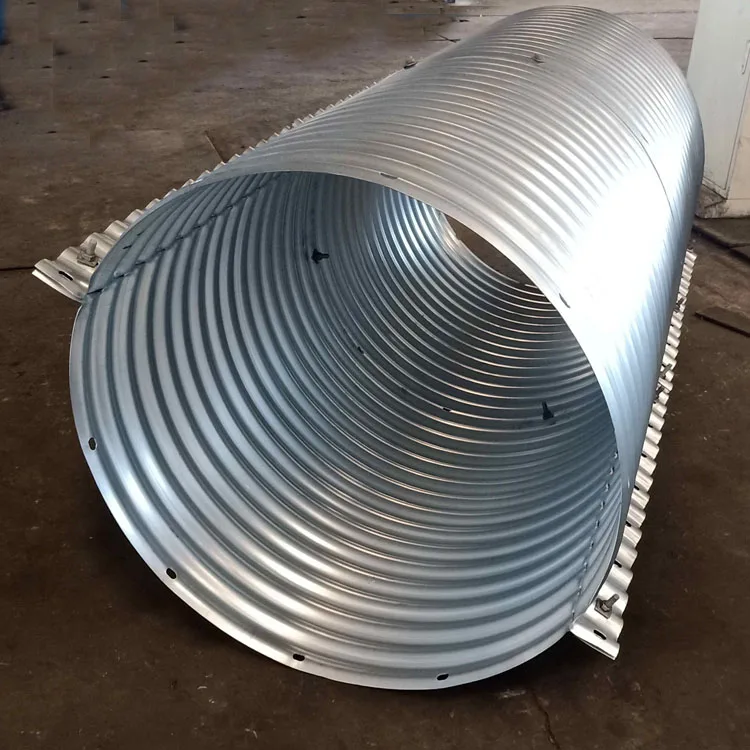 Two Plates Assembled Corrugated Armco Drain Rectangular Pipe Price Half-Round Stainless Galvanized Steel Corrugated Culvert Pipe