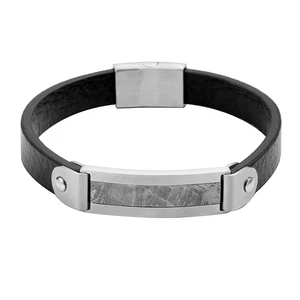 Tizti Jewelry Genuine Leather Bracelets Men Stainless Steel Meteorite Bracelets Bangle for Men Bracelets Jewelry