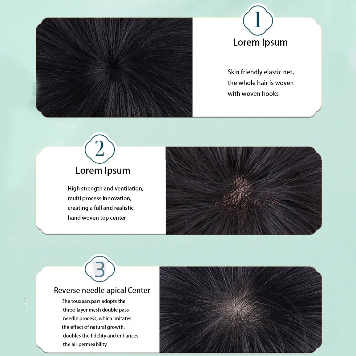 Искусственная головка и лобные волосы для приема парика