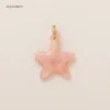Pink starfish pendant-Gold