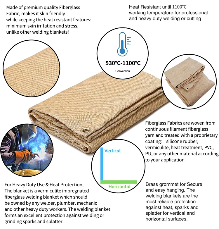 1,80x1,80 Heavy Duty Ht800 Black Slag Fiberglass Welding Fire Blanket