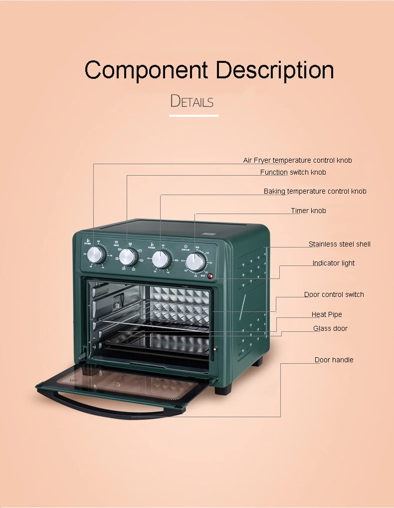 25l big capacity electric air fryer