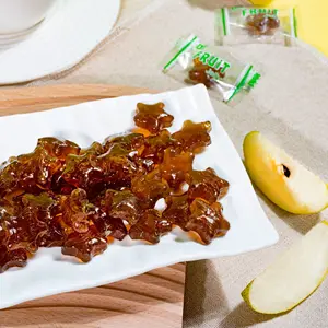 OEM Processing Five-Pointed Star-Shaped Autumn Pear Flavored Hard Candy Fruity Refreshing Greasy Snacks Decorative Coating Bulk