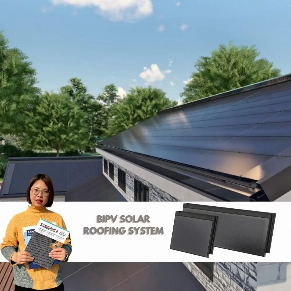 BIPV Roofing System Innovative Design of Photovoltaic Technology and Green Energy Building Material Solar ShingleRoof Tiles