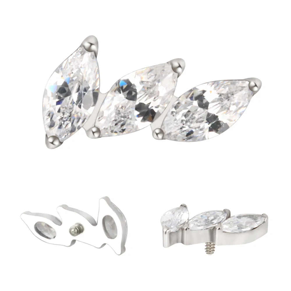 Hypoallergenic G23 Titanium Internally Threaded Top Labret Body Piercing Jewelry  Fashion Cartilage Helix Earring Jewelry