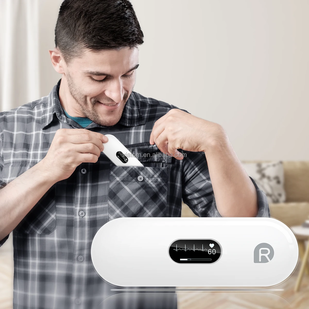 Viatom Ecg Bluetooth Mini Ecg Portable Monitor Handheld Ekg Monitor  Portability Real-Time Holter Heart Rate Ecg Monitor