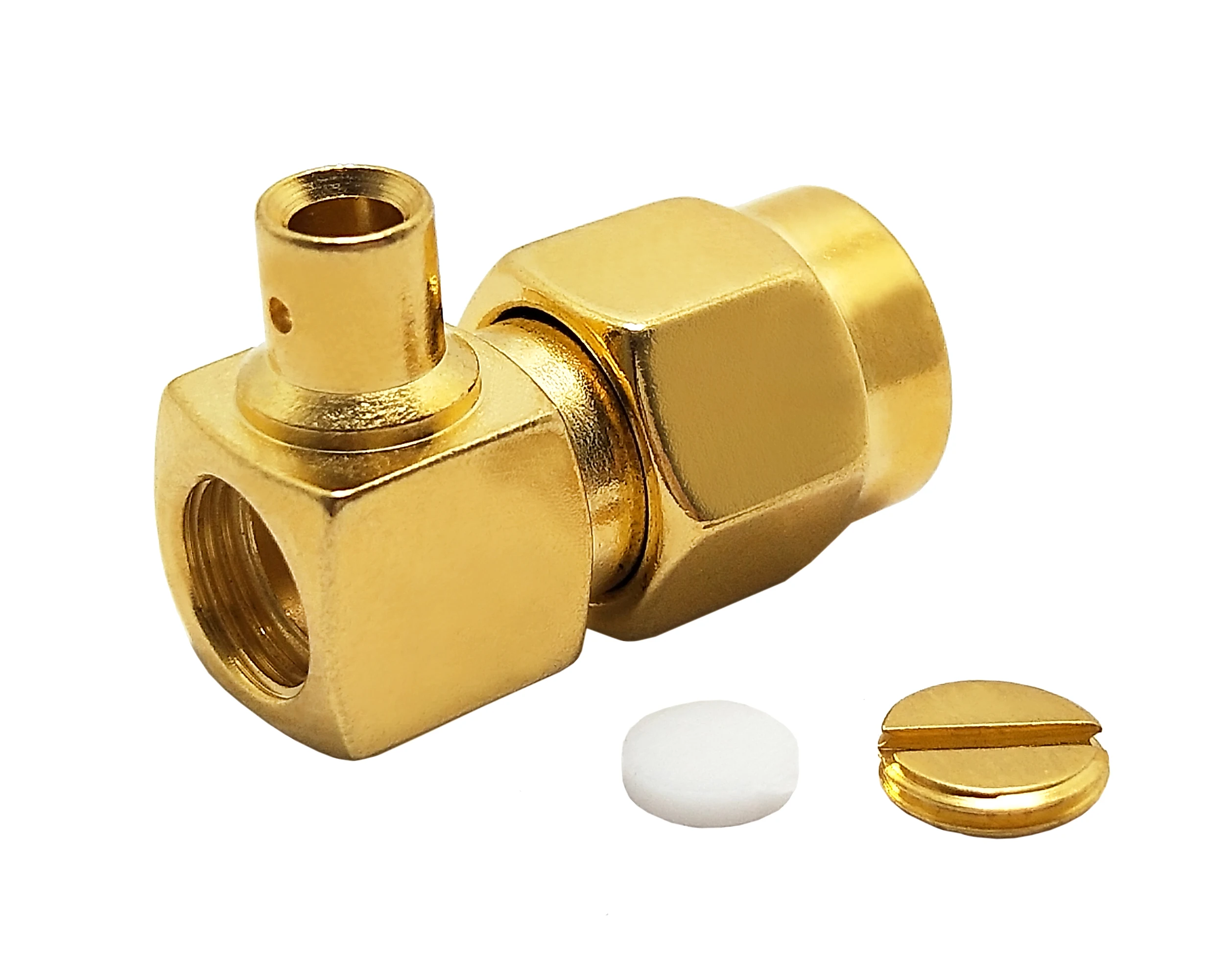 RP  Reverse Polarity Male Plug 90 Degree Elbow Right Angle for Cable RG402 0.141'' RF Coax Coaxial Connectors in Stock