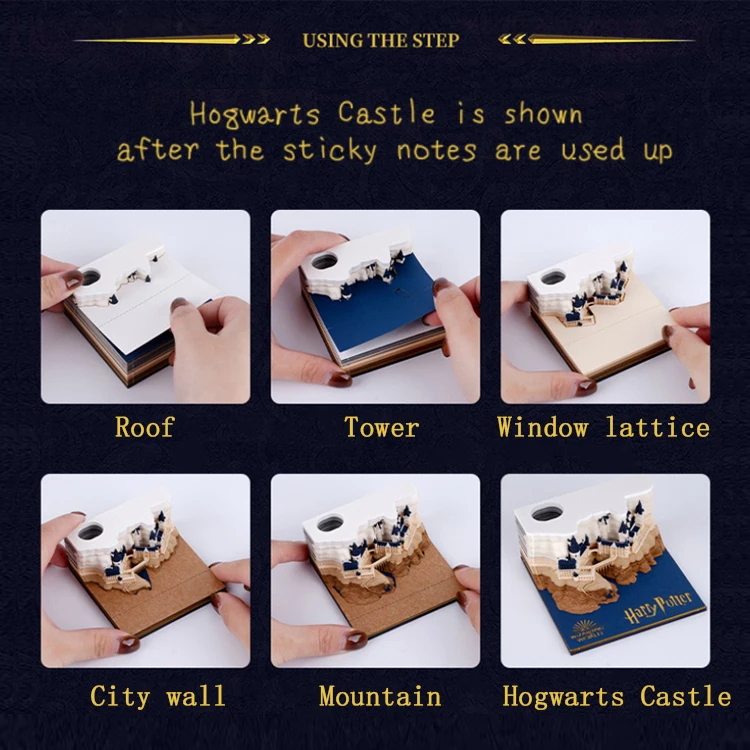 Customized Calendar New Style Series Hogwarts Castle Cube Design Paper