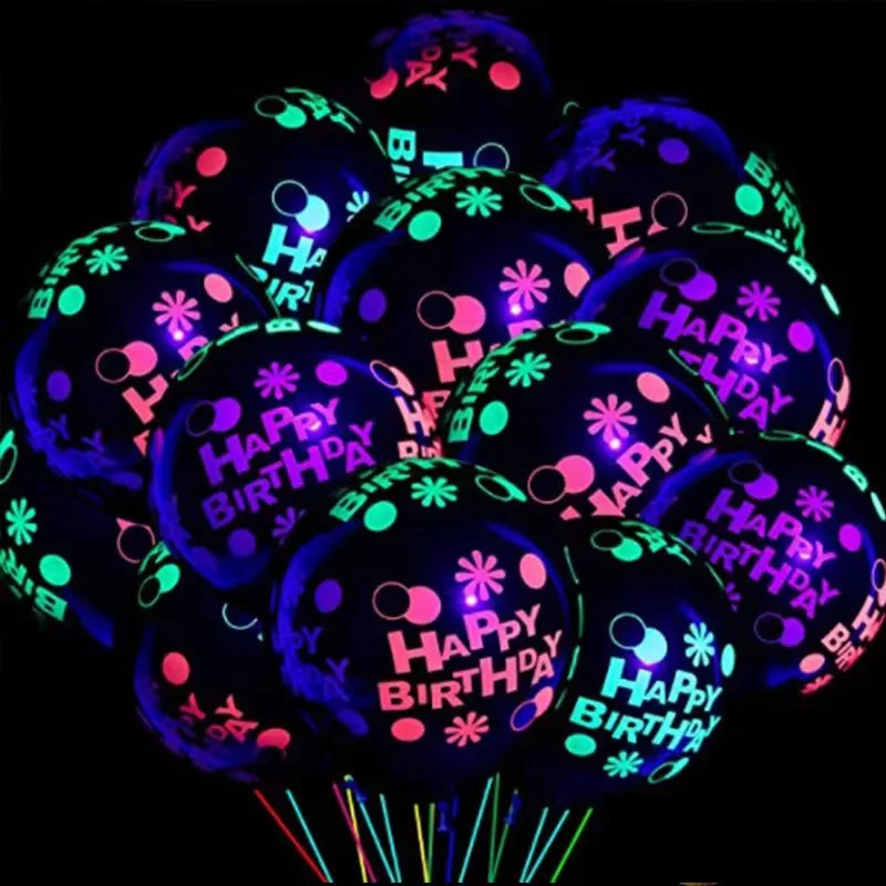 Hot 12inch Star Luminous Balloons Neon Glow Balloons Uv Blacklight Reactive  Party Ballon Kids Birthday Fluorescent Balloons