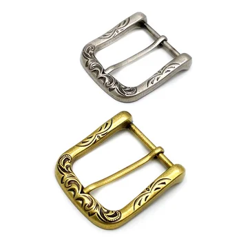 Belt Buckles Manufacturer Free Design Custom Logo Wholesale 40MM Zinc Alloy Antique Silver Brass Metal Pin Buckles For Men