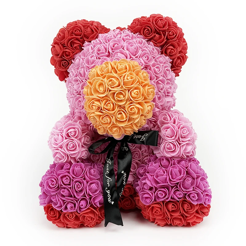 2022 New Rose Valentine T Teddy Rose Bear Artificial Foam Teddy Bear With T Box Flower