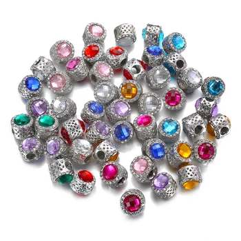 Wholesale Bohemian Round Charms Crystal Glass Metal Beads for Bracelet Jewelry Making