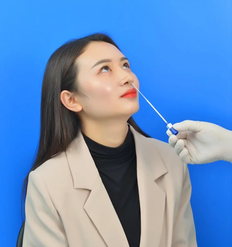 Medical Nasal Flocked Sampling Swab With Breakpoint Sterile Disposable Specimen Collection Nasopharyngeal Swabs With PP Tube factory