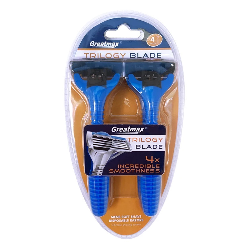 Face Razor Disposable Triple Blade Rubble Handle Men's Shaving Razor 3 ...