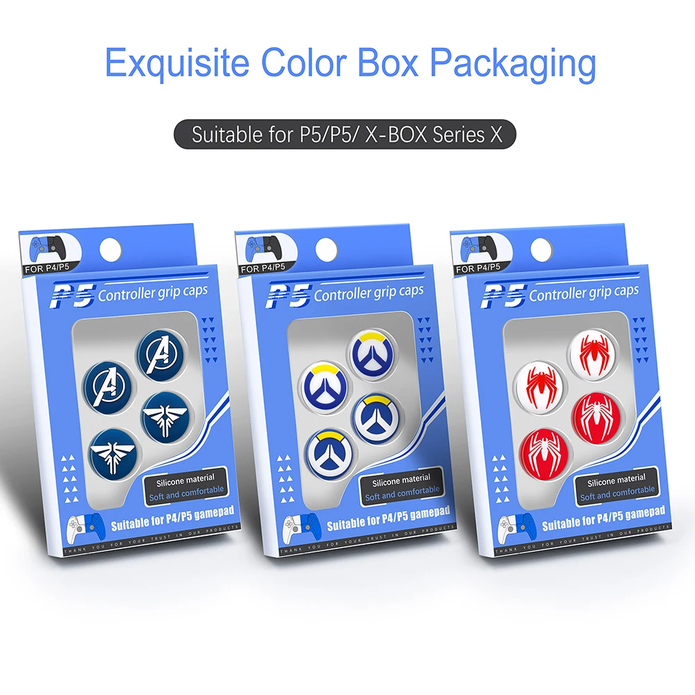 Силиконовый Аналоговый чехол для PS5, силиконовые накладки на стики для кнопок джойстика